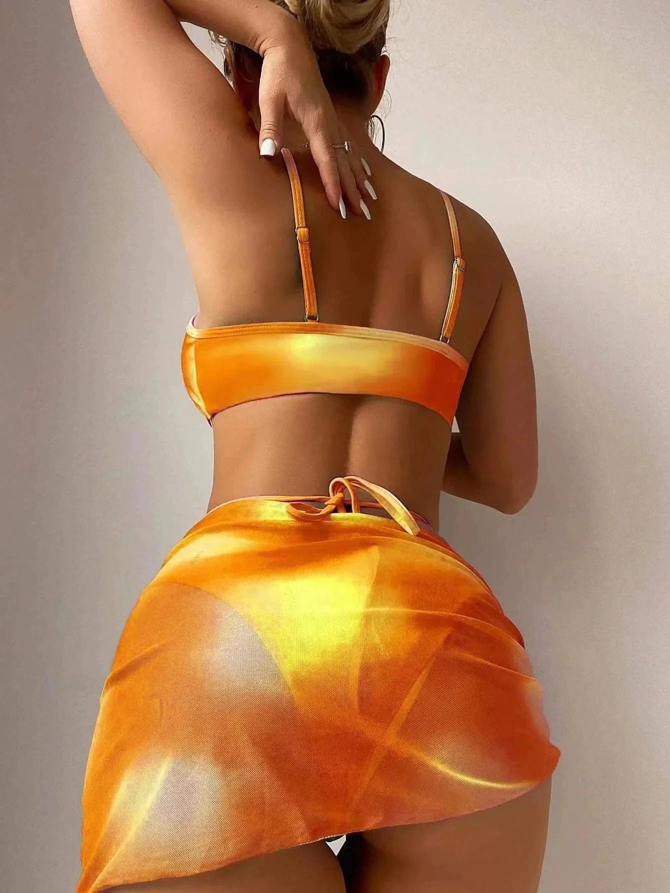 YONGQI 2024 New Style Lady Luxury 3 Piece Bikini Sexy Woman Swimsuit 2023 Beachwear Bath Suit Swimwear For Woman