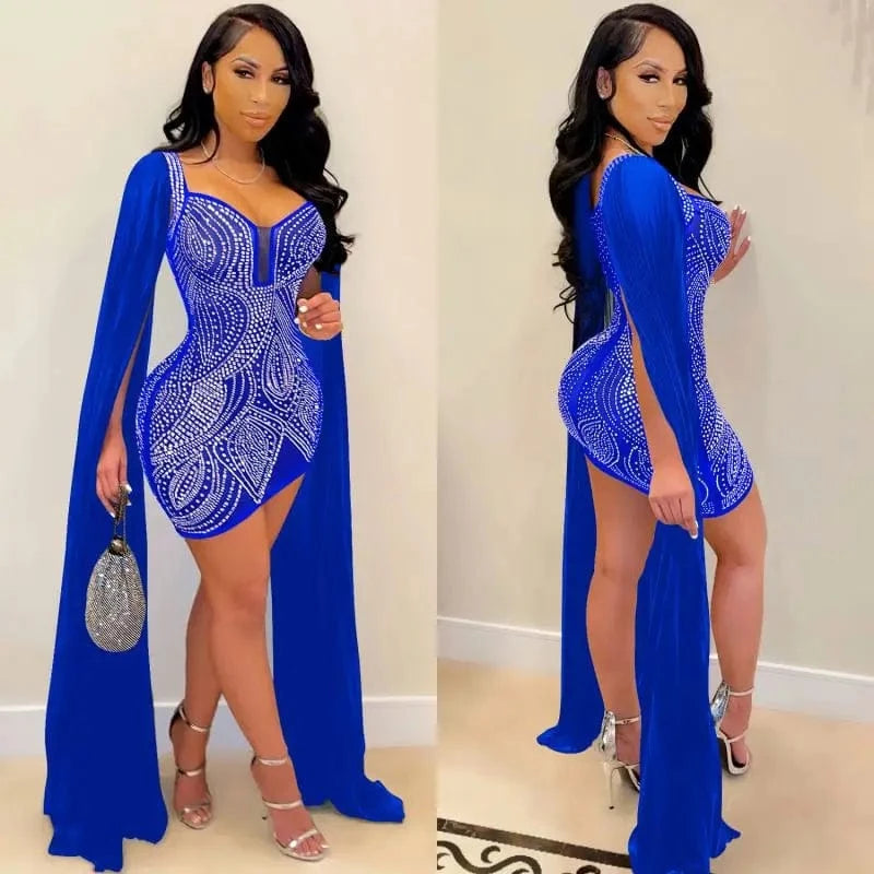 YP Woman Dresses New Arrivals 2024 Club Bodycon Prom Dress Short Rhinestone Hot Night Dress