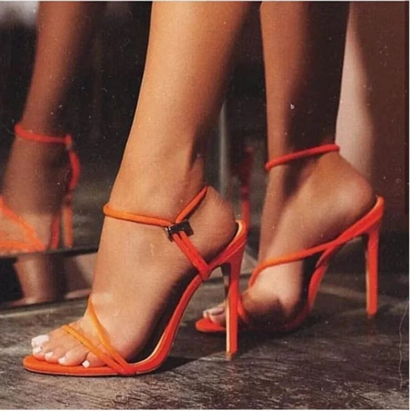YQY4709 New Design Women Summer Bridal Wedding Sandals Round Toe Ladies PVC Beautiful Pointed Thin High Heel Sandals Women