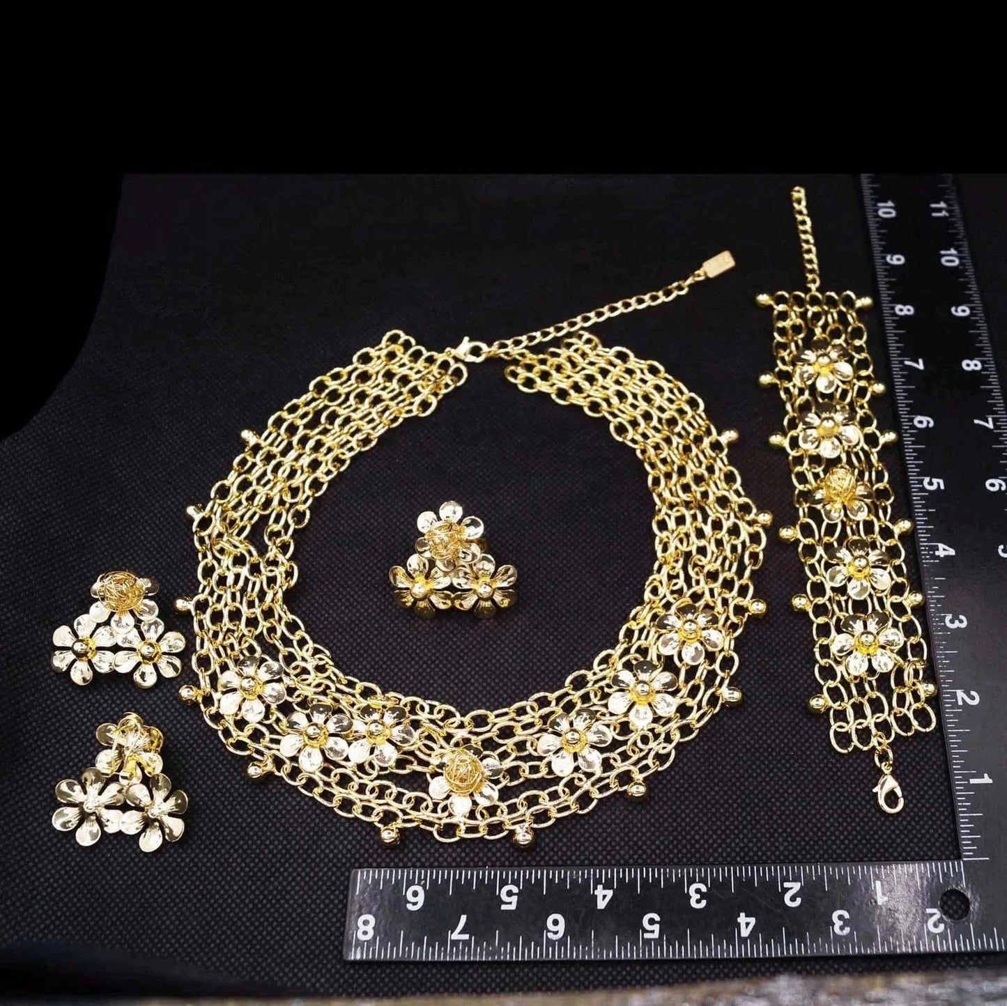 Yulaili New Design Brazilian Gold Plating Jewelry Sets Copper Necklace Earrings Jewellery Set Fashion Women Party Banquet Gift