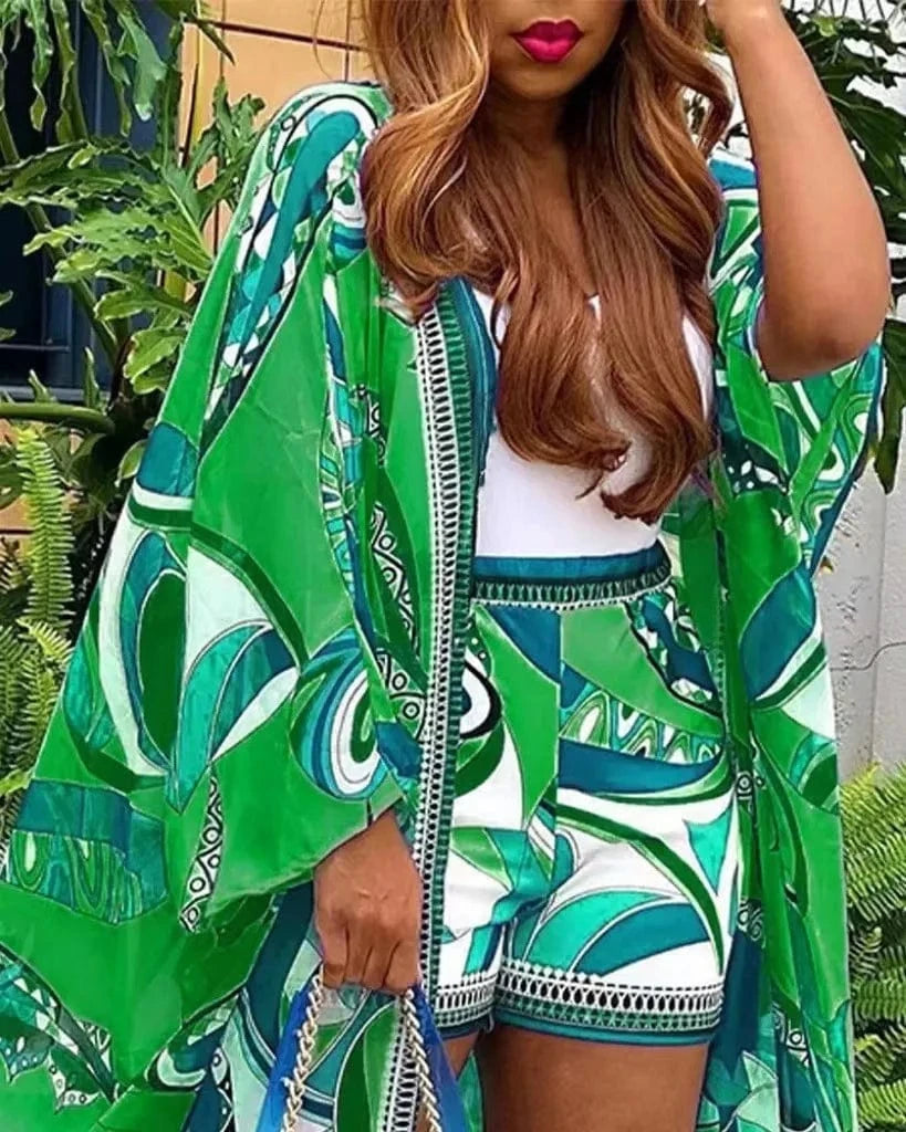 Z104608 2023 summer 2 piece set women tops two piece pants Plus Size Women's Sets women pants 2 piece sets kimono