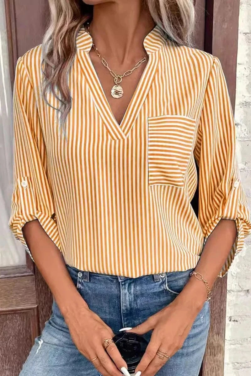 Z189777 2024 woman clothes spring summer stylish casual print shirts women's blouses v collar long sleeve ladies tops