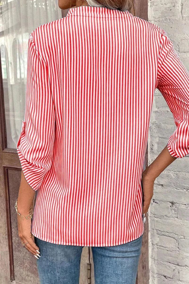 Z189777 2024 woman clothes spring summer stylish casual print shirts women's blouses v collar long sleeve ladies tops