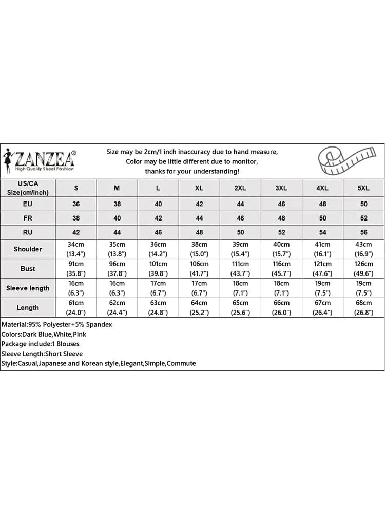 ZANZEA Formal Office V-neck Blusas Women Chiffon Blouses Elegant Ruffles Short Sleeve Tops 2024 Summer Solid Pleating Shirts