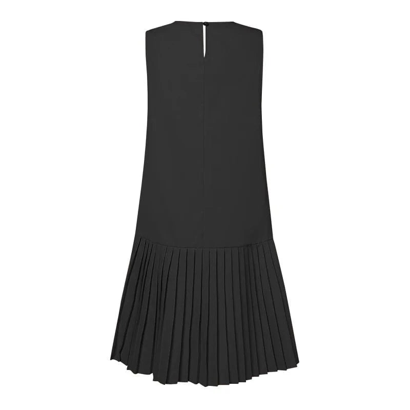 ZANZEA Summer Women Sleeveless Mini Dress 2024 Elegant Party Tank Vestidos Ladies Casual Solid Color Pleated Short Sundress