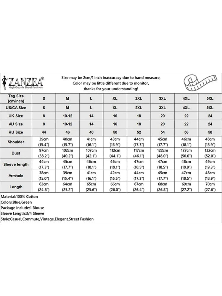 ZANZEA Women Long Sleeve Blouse 2024 Autumn Retro Floral Print Shirts Vintage Office Lady Cotton Chemise Holiday Round Neck Tops