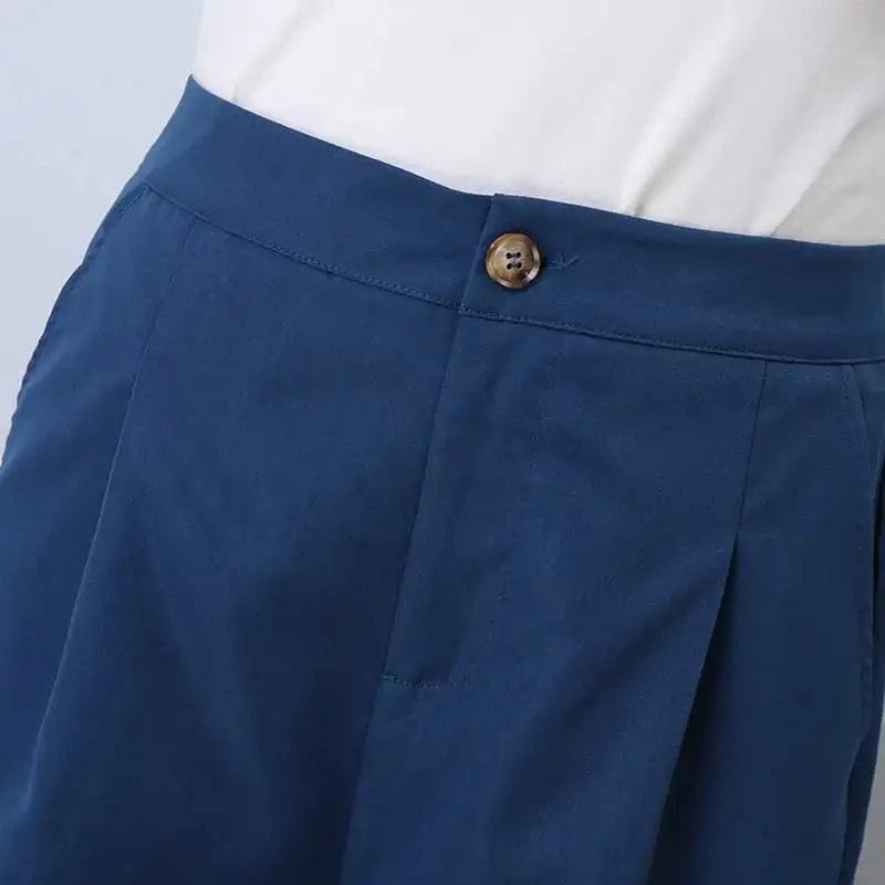 ZANZEA Women Straight Long Pants Korean High Waist Pantalons Casual Loose Wide Leg Cropped Trousers 2024 Summer Holiday Bottoms