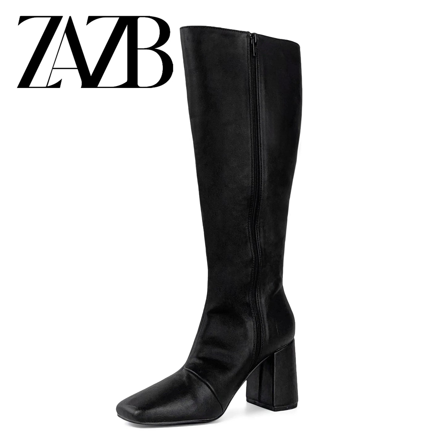 ZAZB Autumn and winter high tube Knee Boots high heel leather Knight boots