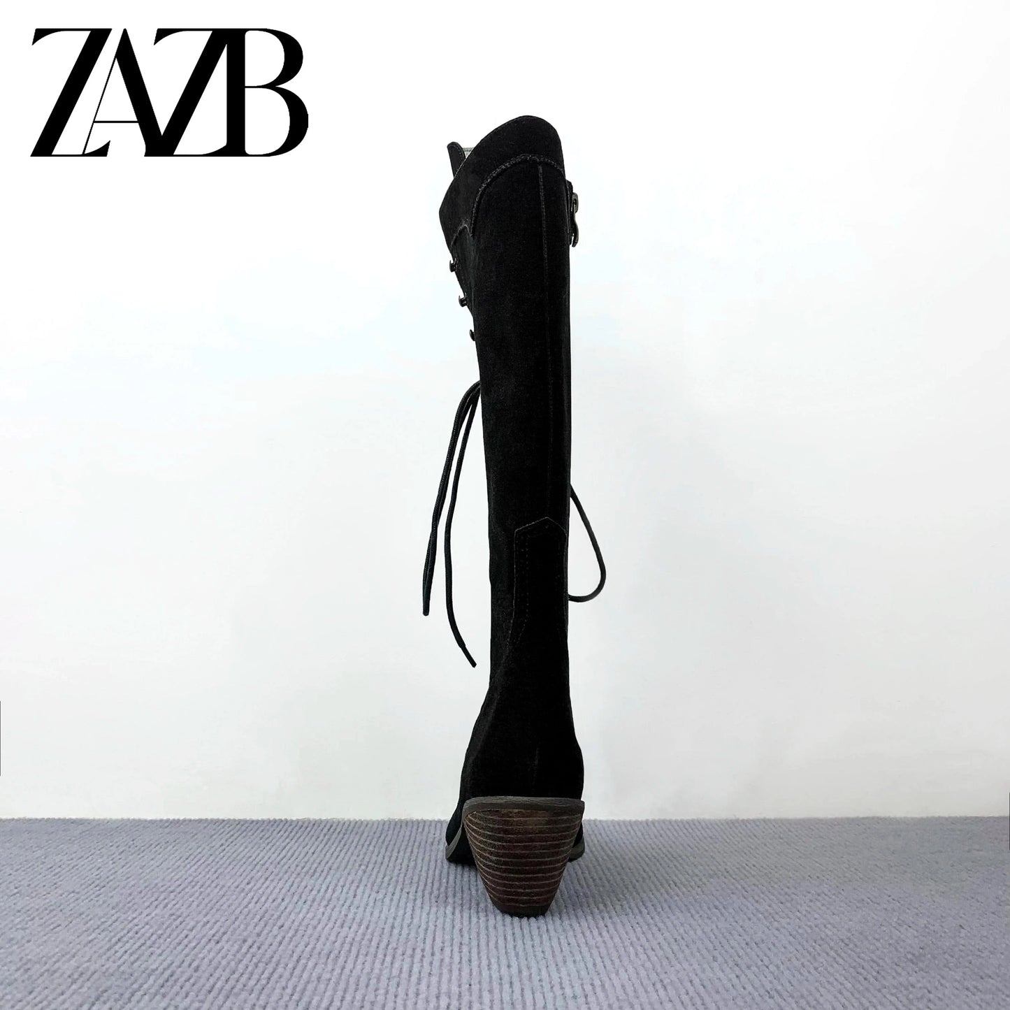 ZAZB Autumn and winter high tube Knee Boots leather Knight boots