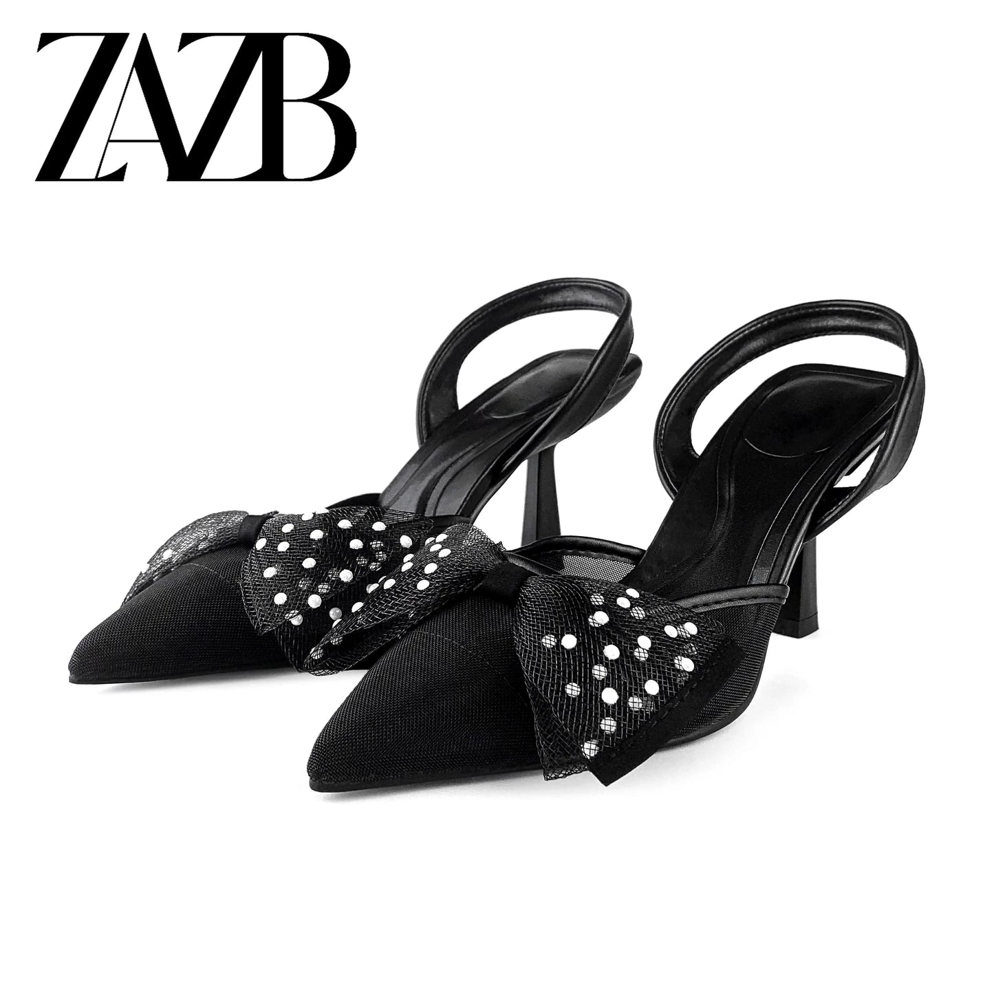 ZAZB brand custom leather high heels shoes for women sandals bowknot wedding bride elegant ladies and chaussures pour femmes