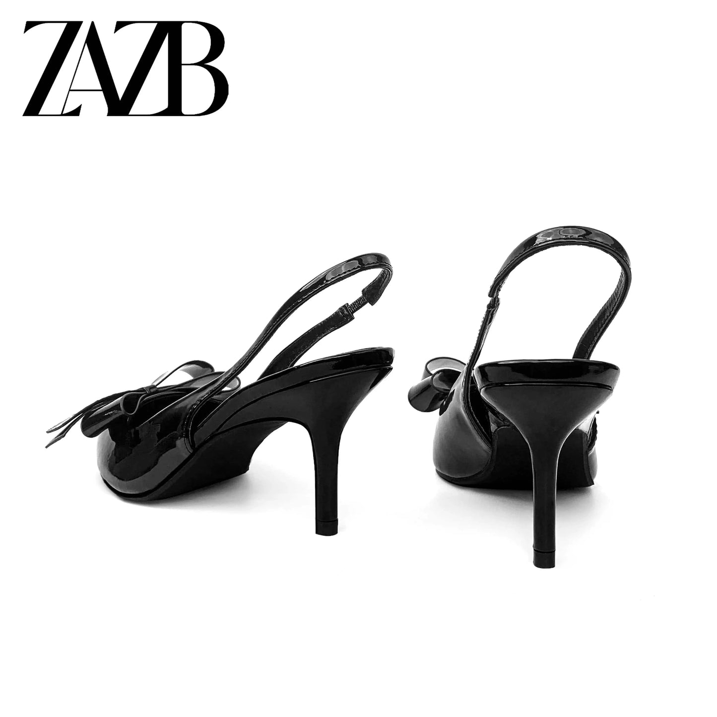 ZAZB Brand Women's Customized Leather Bow Decoration High Heel Sandals Slim Fit Wedding Bride Elegant Woman