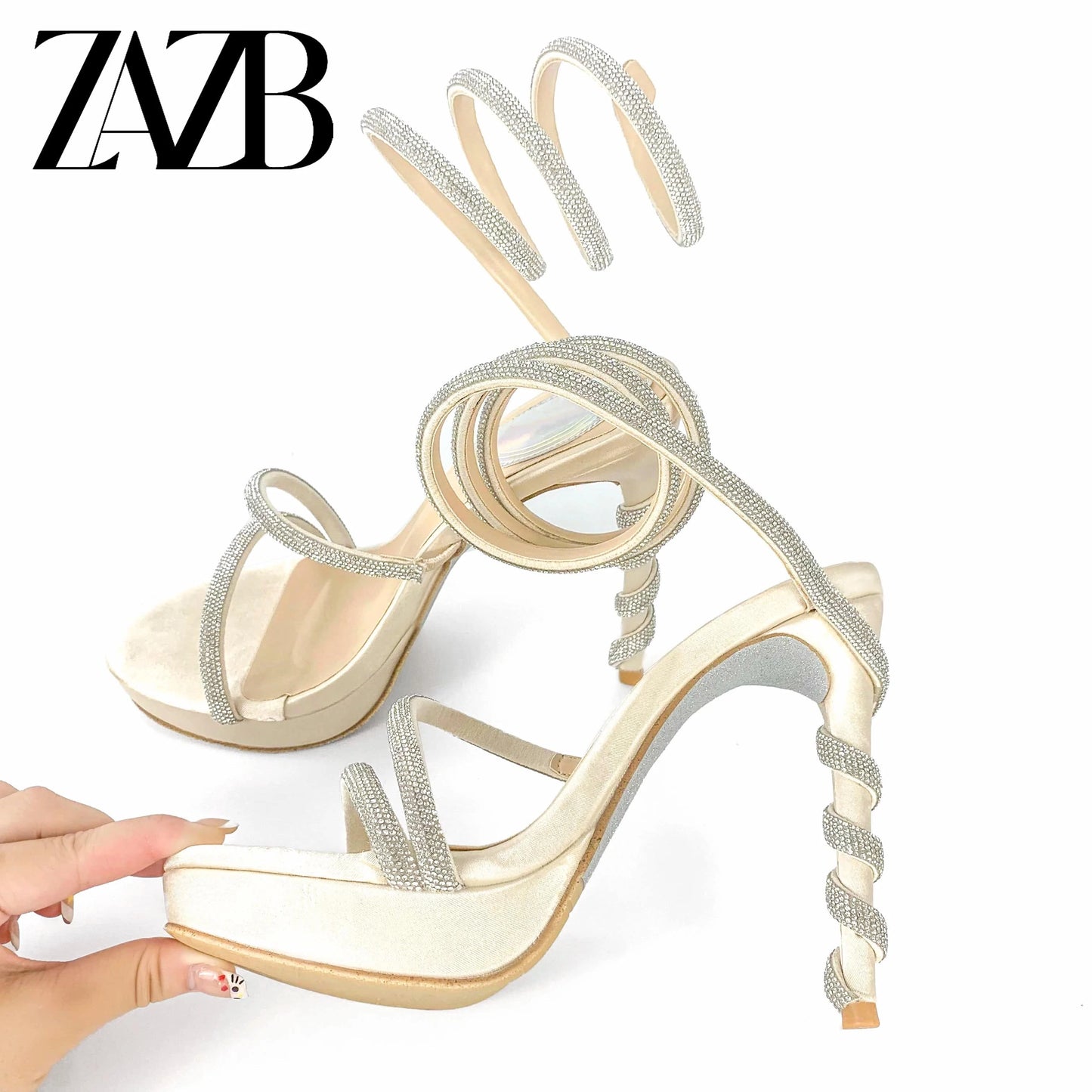 ZAZB New design formal sexy Women's high heel Sandals wedding shoes frenulum narrow strap cross belt for ladies