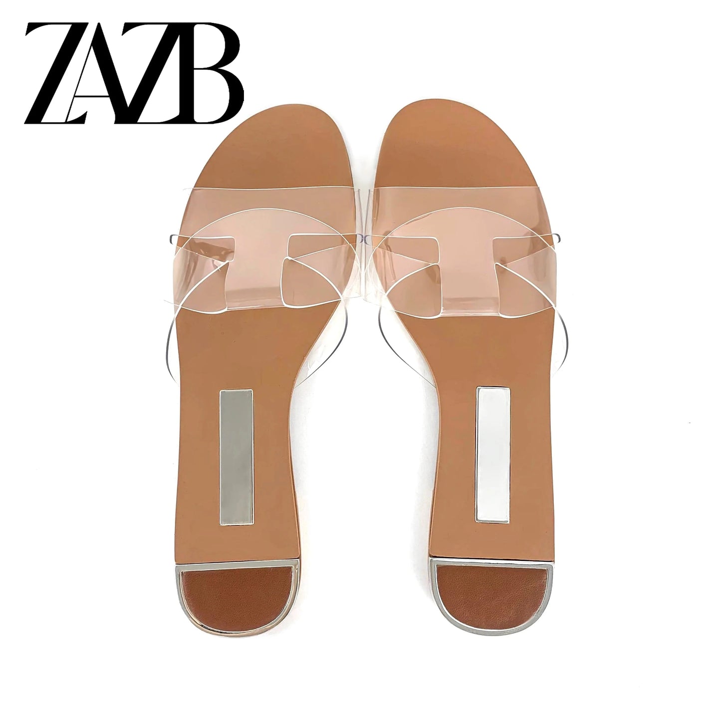 ZAZB Summer New Exquisite Flat Sandals Women's Head Roman Flat Slippers