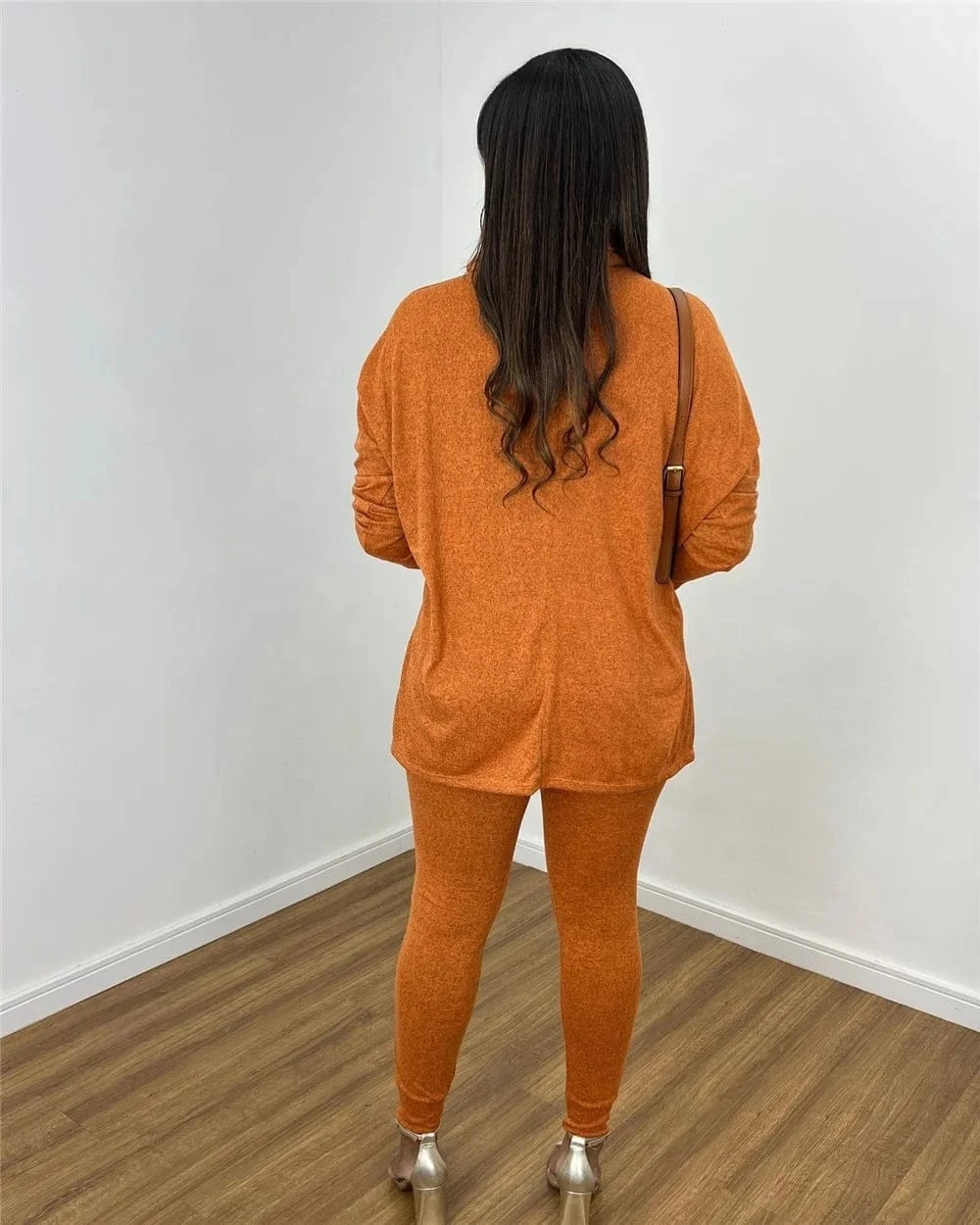 ZHEZHE 2024 Autumn And Winter Women's Solid Color High Neck Sweatshirts And Gym Leggings 2 Piece Set Women Lounge Wear