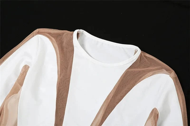 ZHEZHE 2024 New Arrivals Women Casual Slim Side Rhinestone Long Sleeve Slit Midi Dress Fashion Patchwork Maxi Dress