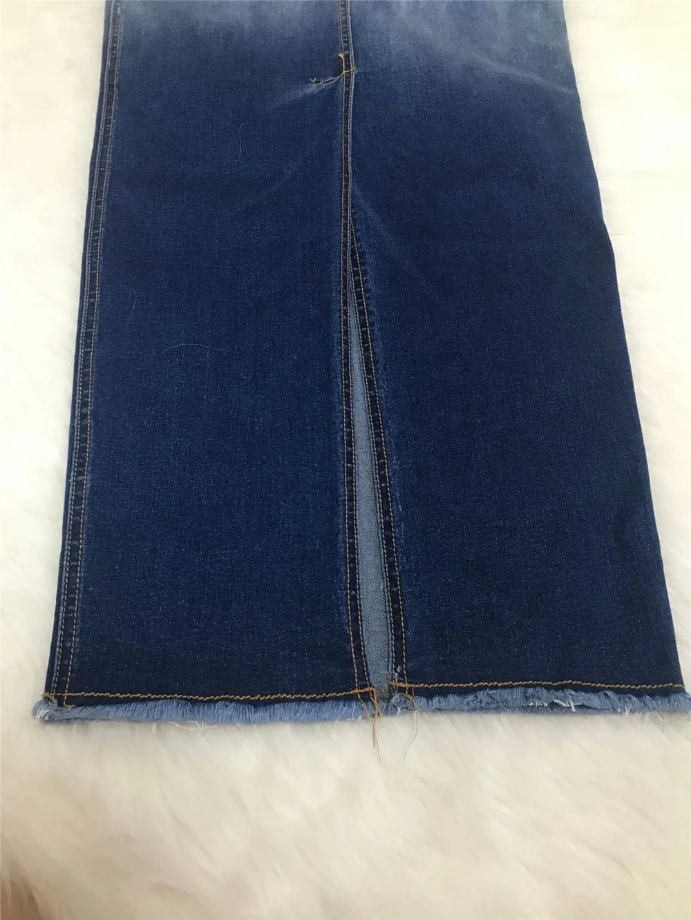 ZHEZHE 2024 New Fall Women Clothes Fashion Slit-fringed Denim Skirt Sexy Denim Bodycon Gradient Women's Skirts