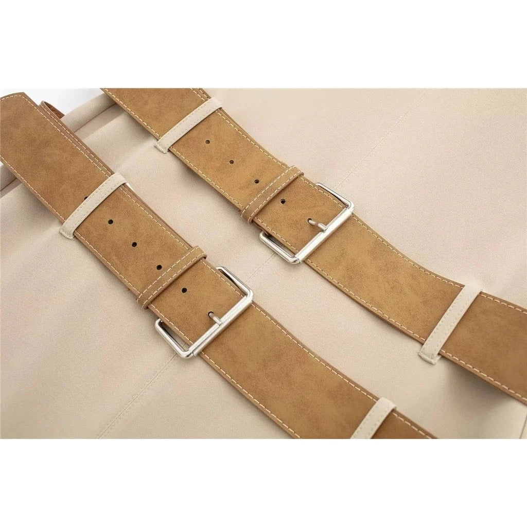 ZHEZHE Fashion 2024 Sleeveless Belt Patchwork Mini Dress Women Summer Clothing Boutique Unique Elegant Dresses