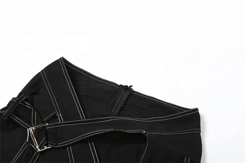 ZHEZHE New 2024 Spring Patchwork Sleeveless Cami Crop Top And Short Skirt 2 Piece Set Solid Bodycon Sexy Women's Set