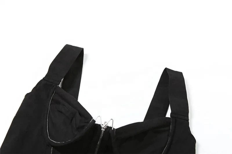 ZHEZHE New 2024 Spring Patchwork Sleeveless Cami Crop Top And Short Skirt 2 Piece Set Solid Bodycon Sexy Women's Set