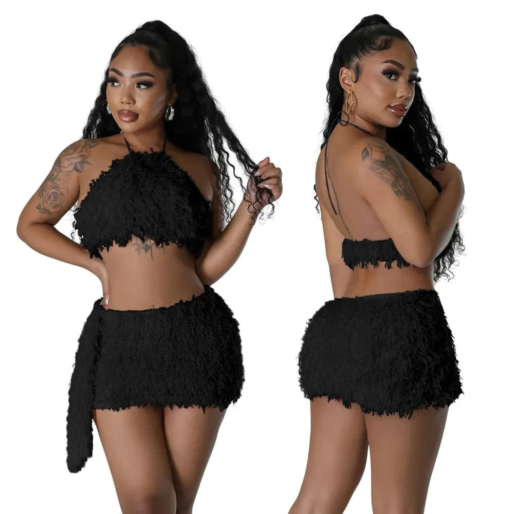 ZHEZHE New Arrivals 2024 Spring Fashion Sexy Women Clothing Sling Vest Street Wear Skirt Two Piece Set Women's Set