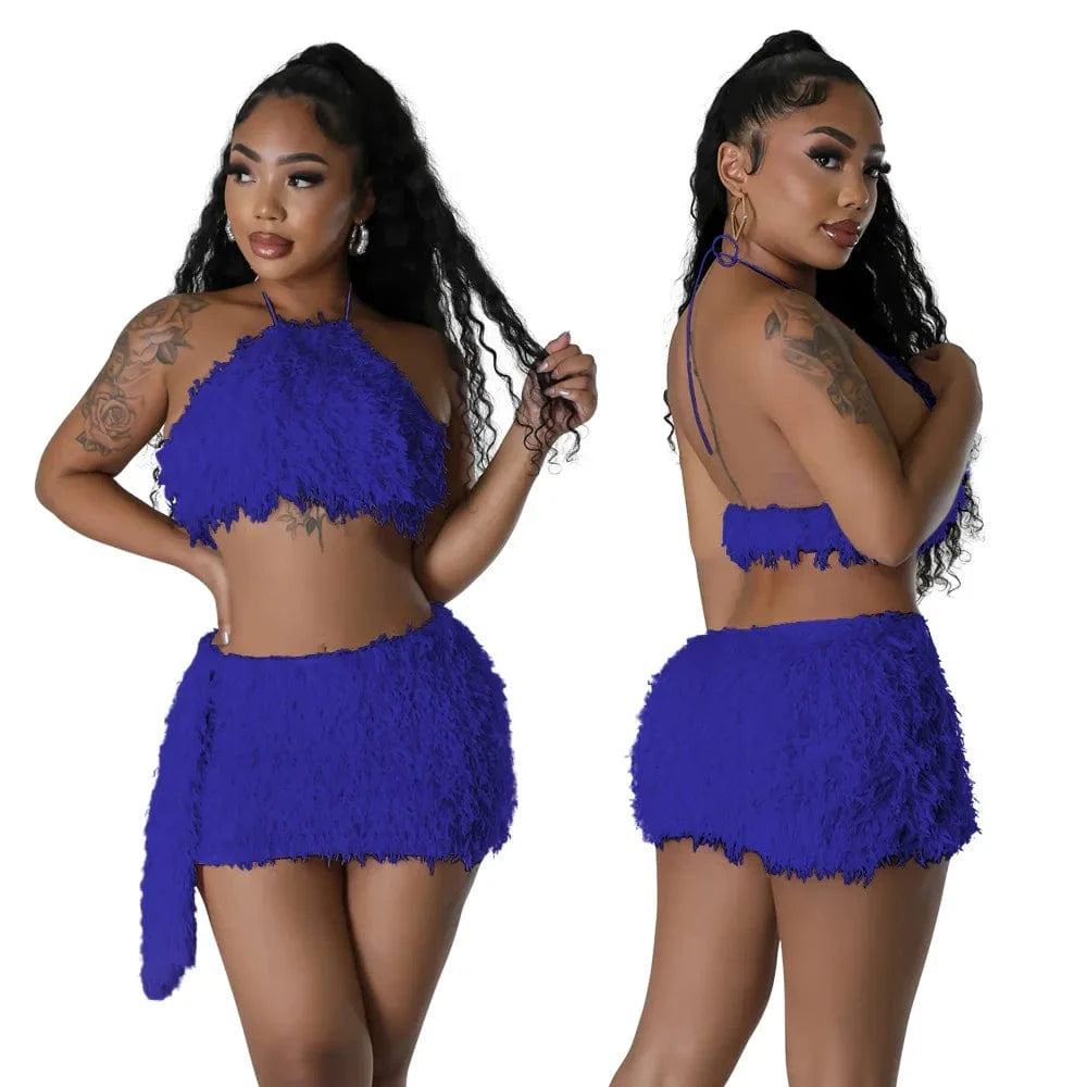 ZHEZHE New Arrivals 2024 Spring Fashion Sexy Women Clothing Sling Vest Street Wear Skirt Two Piece Set Women's Set