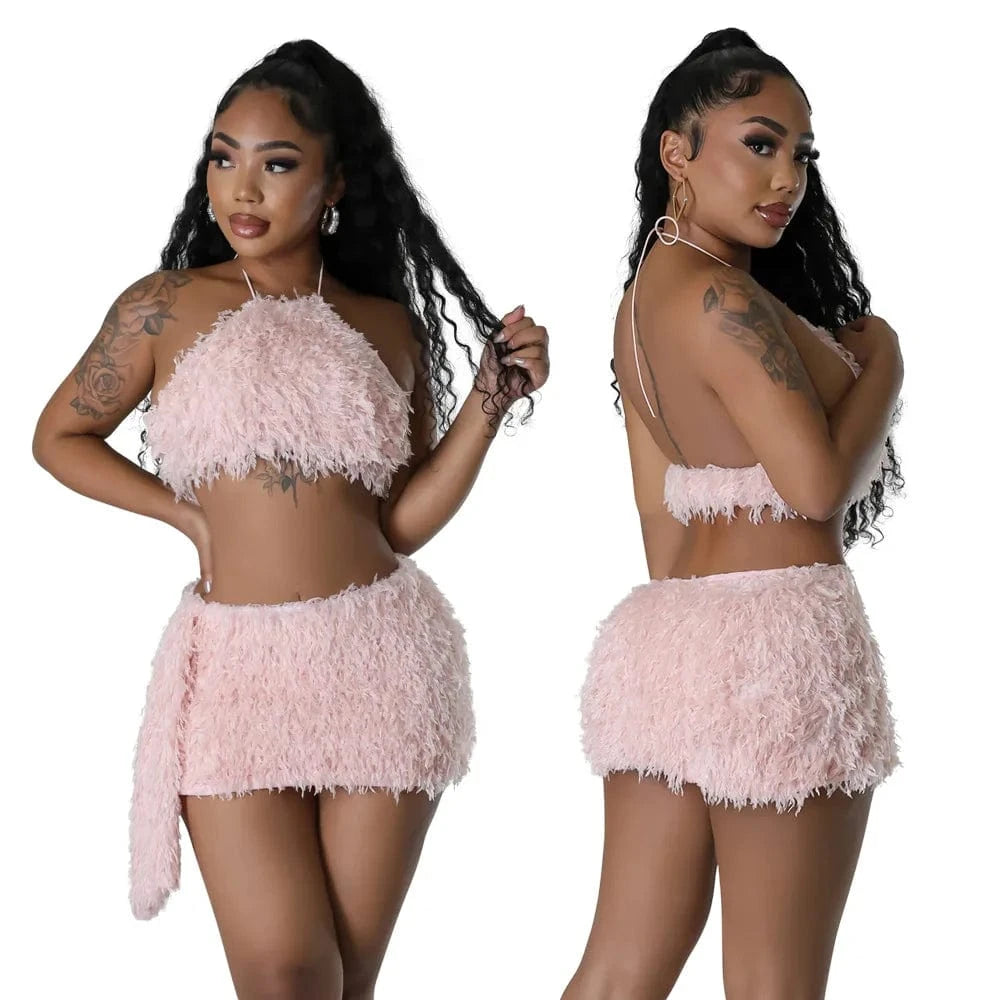ZHEZHE New Arrivals 2024 Spring Fashion Sexy Women Clothing Sling Vest Street Wear Skirt Two Piece Set Women's Set