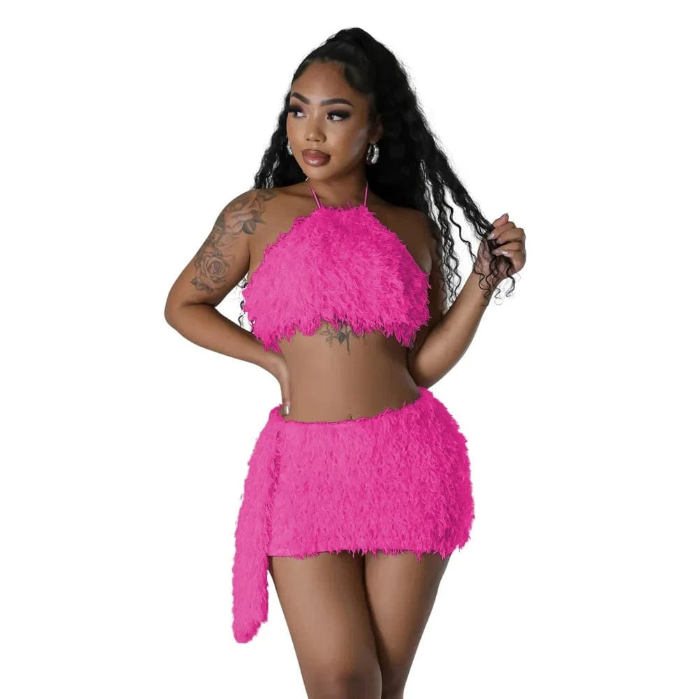 ZHEZHE New Arrivals 2024 Spring Fashion Sexy Women Clothing Sling Vest Street Wear Skirt Two Piece Set Women's Set