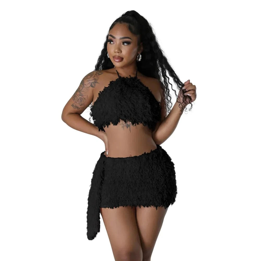 ZHEZHE New Arrivals 2024 Spring Fashion Sexy Women Clothing Sling Vest Street Wear Skirt Two Piece Set Women's Set