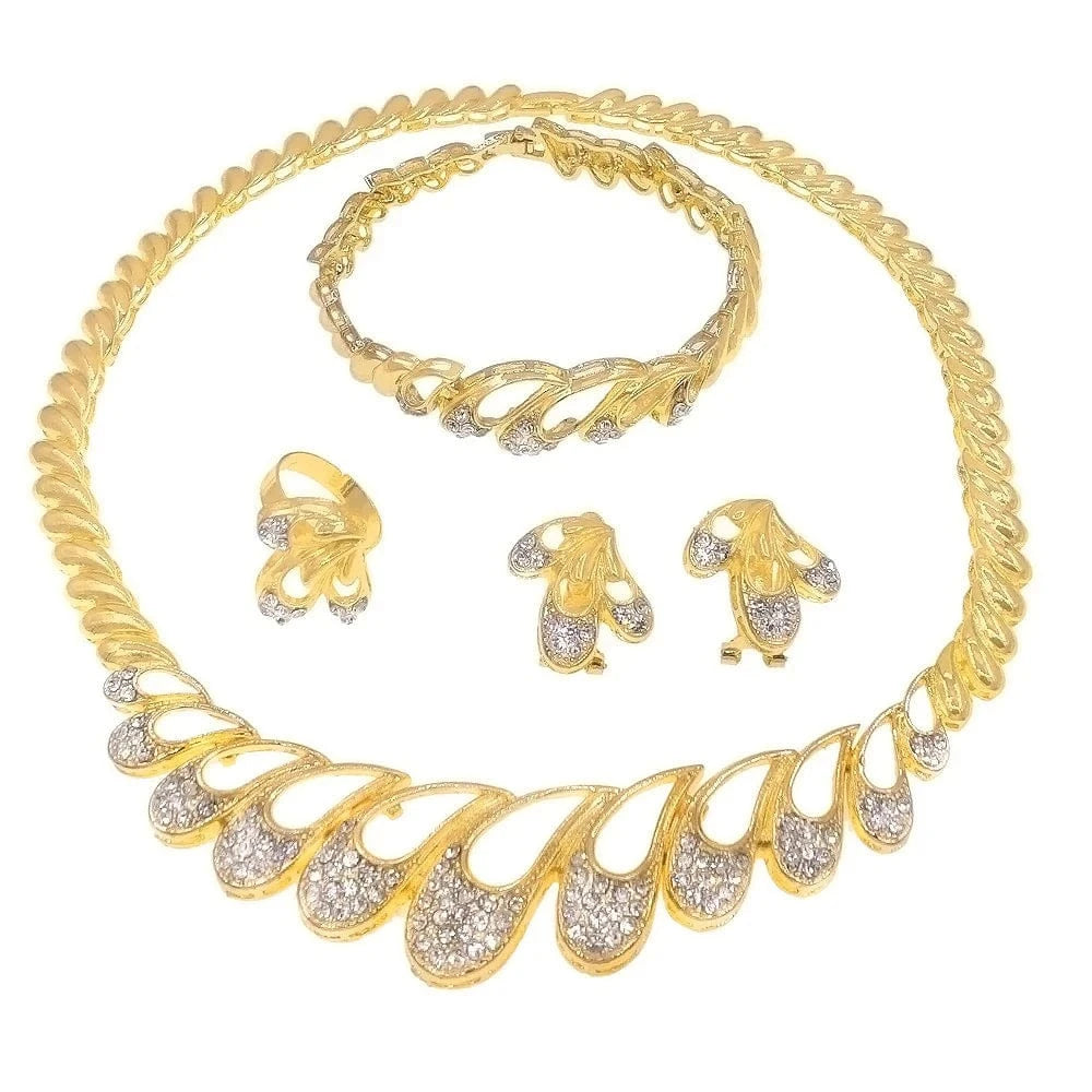 Zhuerrui Brand Designer Hot Selling Jewelry 18k Gold Wedding Jewelry Set Accessories Big Brazilian Gold Jewelry Sets HC10026