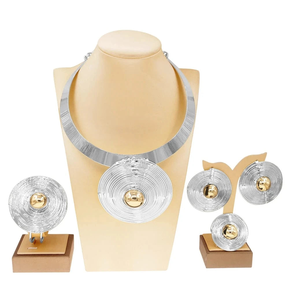 Zhuerrui Brazilian Gold Costume Bridal Round Pendant 24k Gold Filled FashionParty Women Gifts 4pieces Jewelry Sets H20112