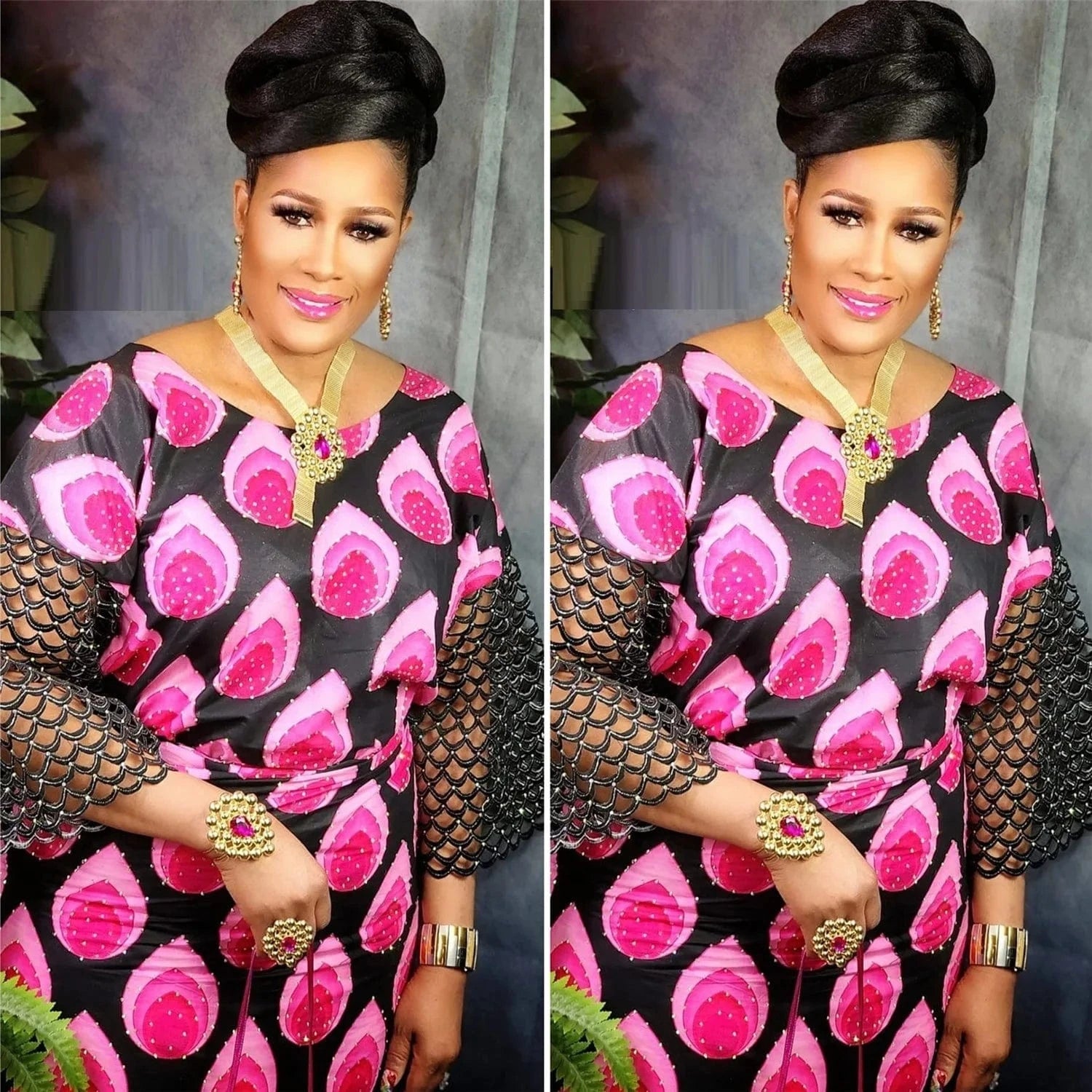 Zhuerrui Brazilian Gold Design Green Red Jewelry Set High Quality Bridal Wholesale Handmade Wide Necklace Jewelry Sets H20012