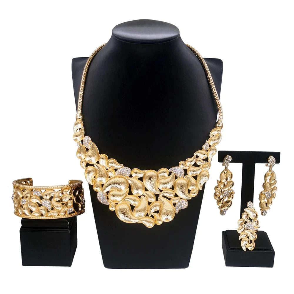 Zhuerrui Italian Gold Design Snake Jewelry Set Premium Quality Colorful Zircon Choker Necklace Bridal Women Jewelry Sets H00621