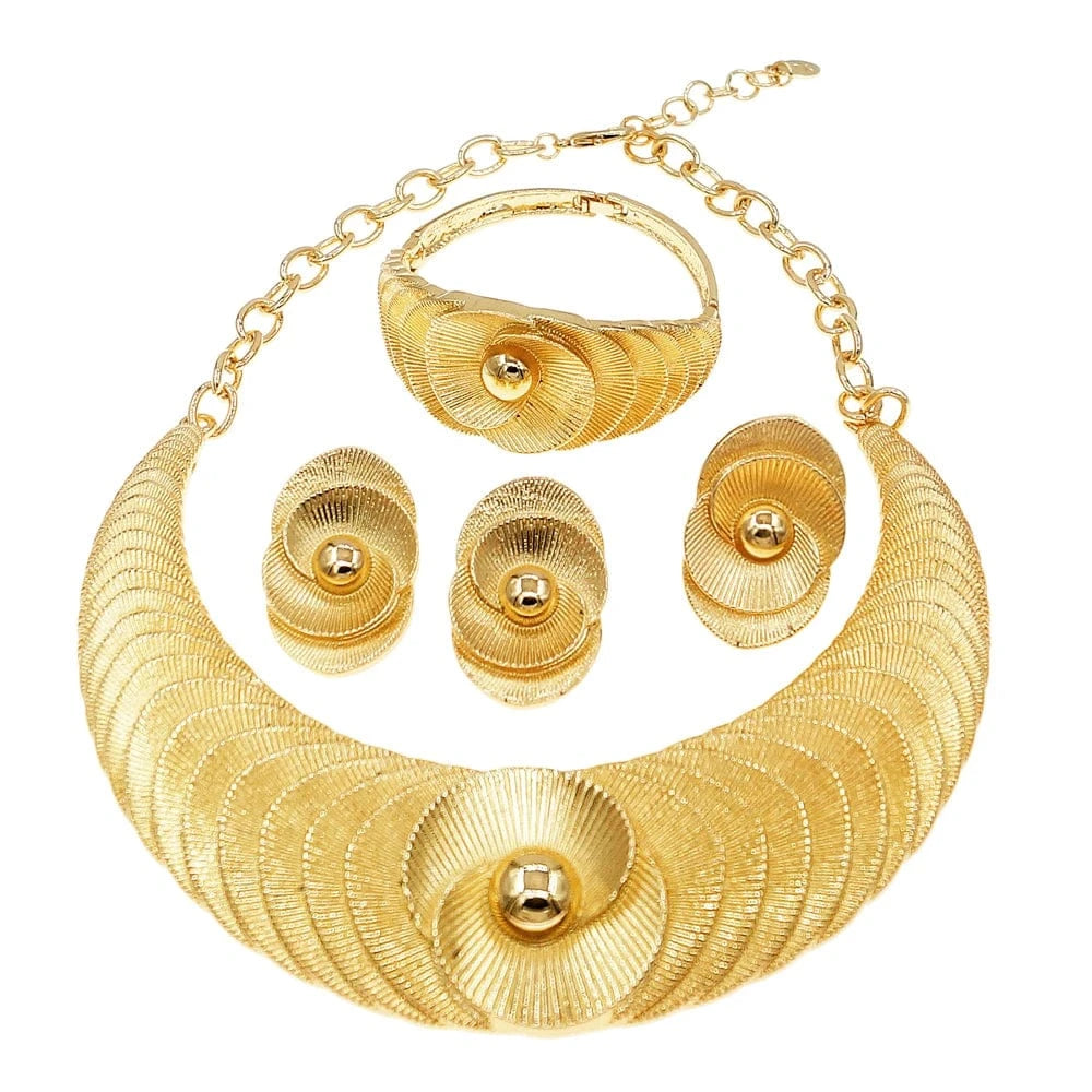 Zhuerrui Italian Ladies Party Jewelry Set Premium Brazilian Necklace Earring Sets Dubai Bridal Wedding Jewelry Sets H00515