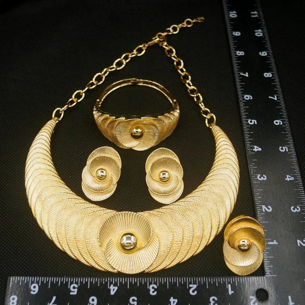 Zhuerrui Italian Ladies Party Jewelry Set Premium Brazilian Necklace Earring Sets Dubai Bridal Wedding Jewelry Sets H00515