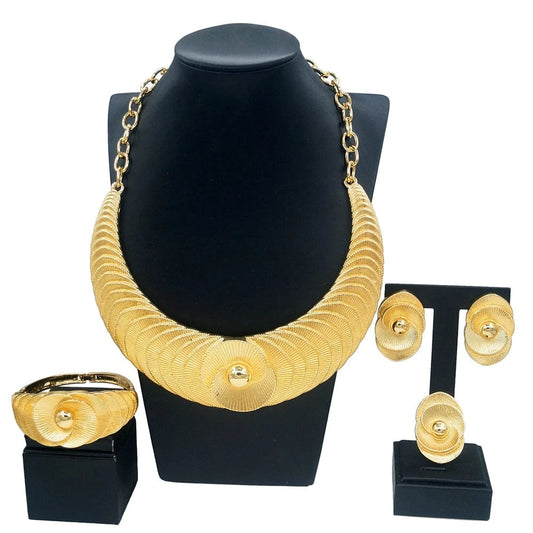 Zhuerrui Italian Ladies Party Jewelry Set Premium Brazilian Necklace Earring Sets Dubai Bridal Wedding Jewelry Sets H00515