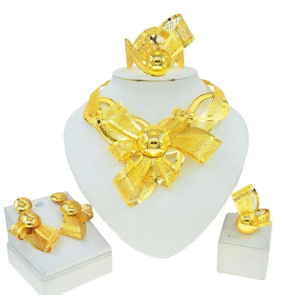 Zhuerrui Nigerian Bridal Italiano Fine Jewellery Set Brand Party Jewelry Set Women Brazilian Gold Jewelry Sets NH00126