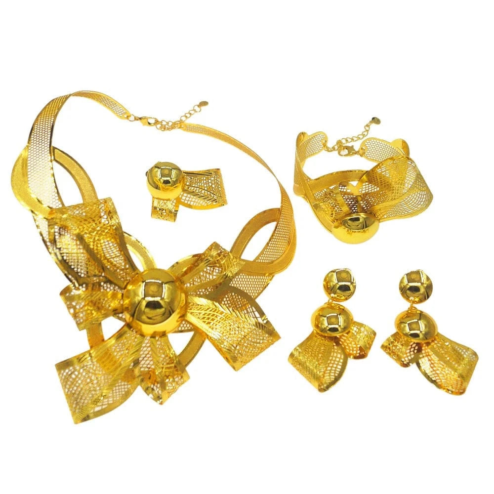 Zhuerrui Nigerian Bridal Italiano Fine Jewellery Set Brand Party Jewelry Set Women Brazilian Gold Jewelry Sets NH00126