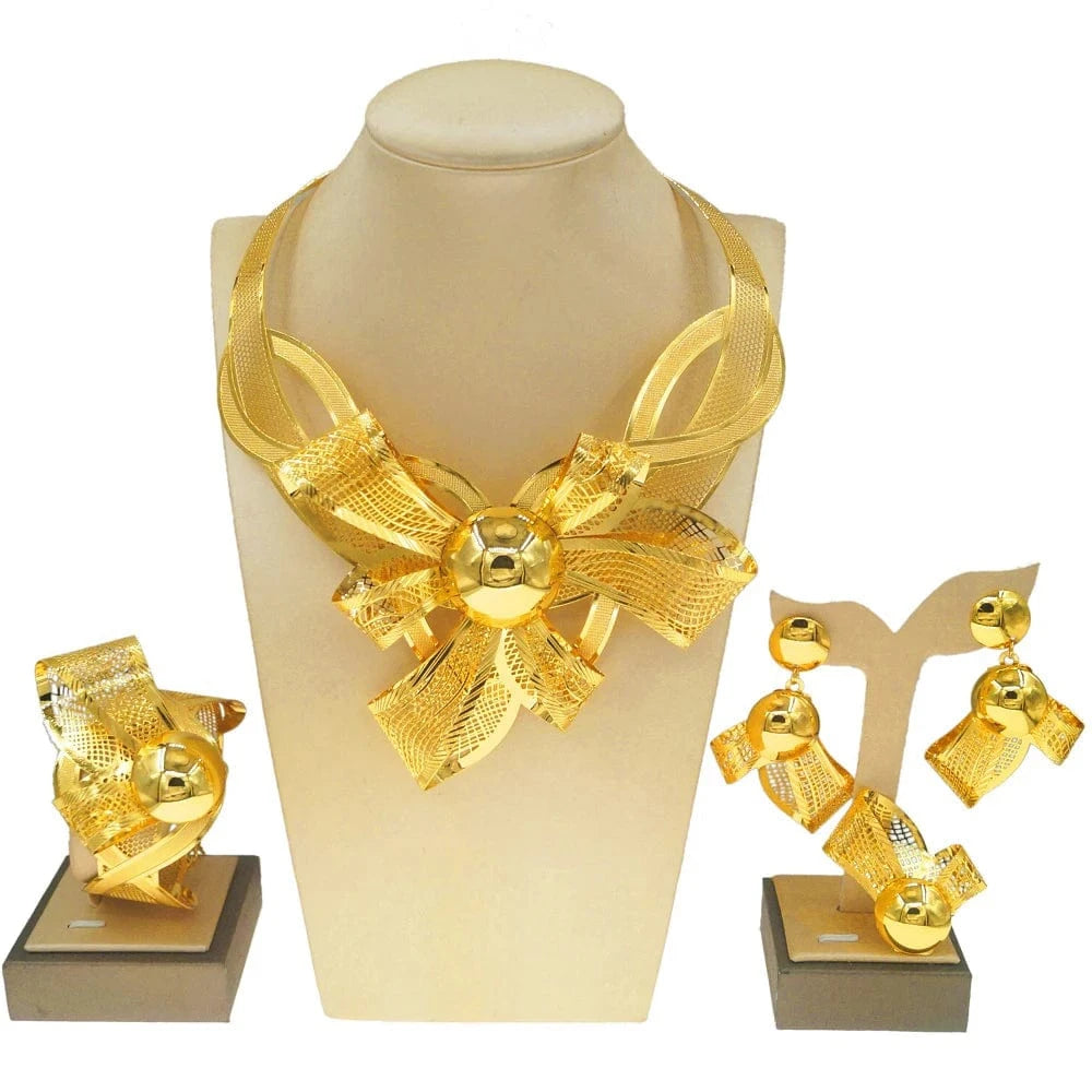 Zhuerrui Nigerian Bridal Italiano Fine Jewellery Set Brand Party Jewelry Set Women Brazilian Gold Jewelry Sets NH00126