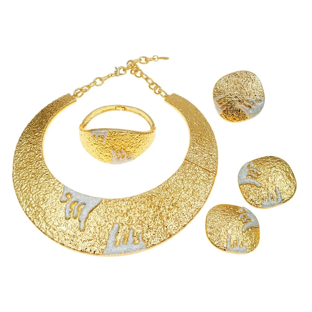 Zhuerrui Premium Brazilian Necklace Earring Sets Italian Ladies Party Jewelry Set Dubai Bridal Wedding Jewelry Sets H00527