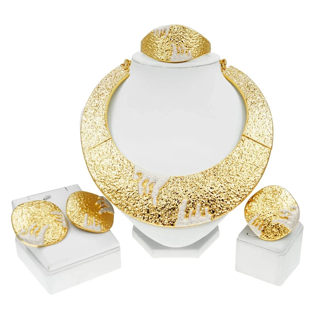 Zhuerrui Premium Brazilian Necklace Earring Sets Italian Ladies Party Jewelry Set Dubai Bridal Wedding Jewelry Sets H00527