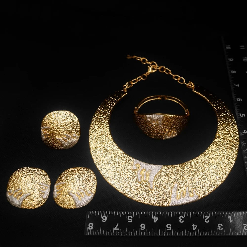 Zhuerrui Premium Brazilian Necklace Earring Sets Italian Ladies Party Jewelry Set Dubai Bridal Wedding Jewelry Sets H00527