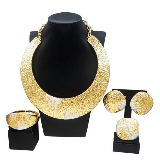 Zhuerrui Premium Brazilian Necklace Earring Sets Italian Ladies Party Jewelry Set Dubai Bridal Wedding Jewelry Sets H00527