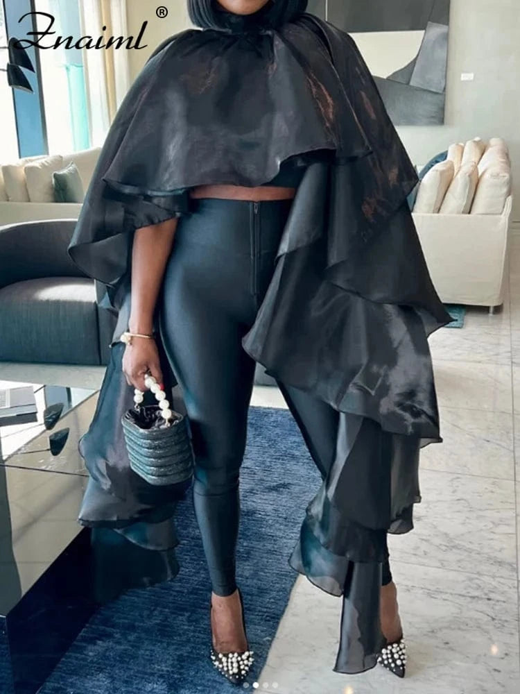 Znaiml Elegant Batwing Sleeve O-Neck Cloak Tops Women Spring Summer Dashiki Ladies Dubai Muslim Kaftan African Female Clothing