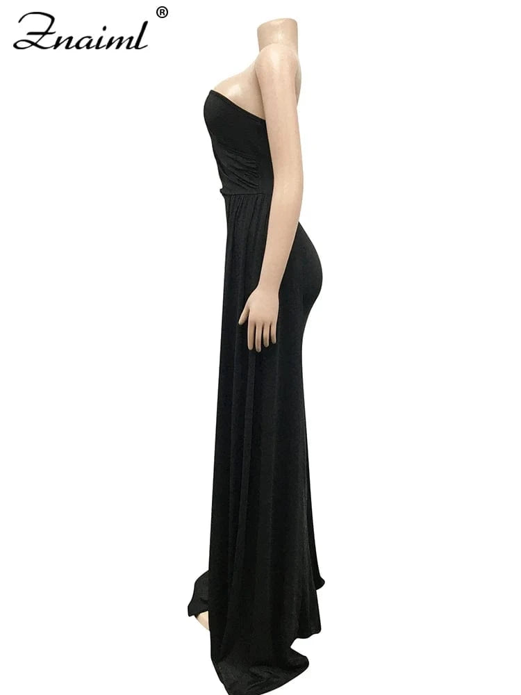 Znaiml Elegant Ribbon One Shoulder Wedding Guest Dinner Dress Women Sexy Party Nightclub Formal Occasion Evening Birthday Robe