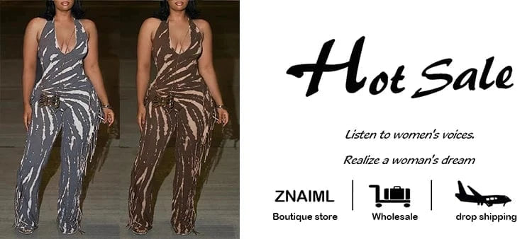 Znaiml Fashion Party Summer Sleevelees Backless Tassels Print Silm Rompers Women Elegant Long Jumpsuits One Pieces Overalls 2025