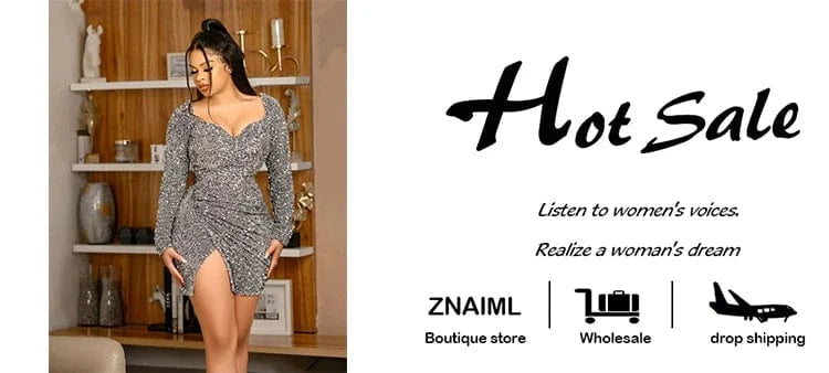 Znaiml Sexy Night Club Birthday Party Mini Dresses African Women Long Sleeve Split Sequins Silvery Vestidos Prom Festival 2025