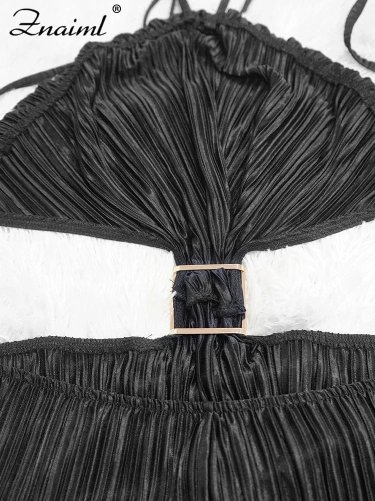 Znaiml Sexy Women Green Prom Gowns Off The Shoulder Long Maxi Dresses Satin Halter Pleated Backless Formal Evening Gown Vestidos