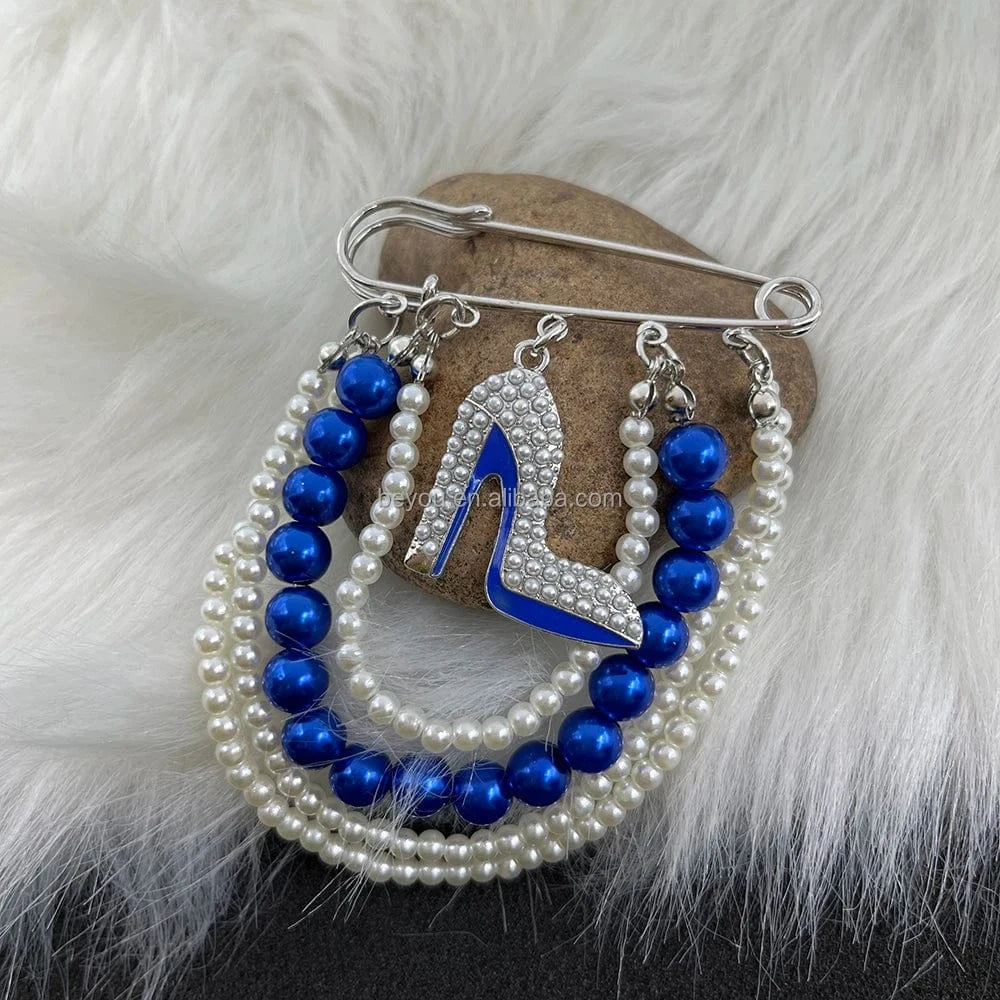 ZPB Greek Sisters Club Club Logo Letter Badge Shield Pendant Pearl Rhinestone brooch Women's Jewelry