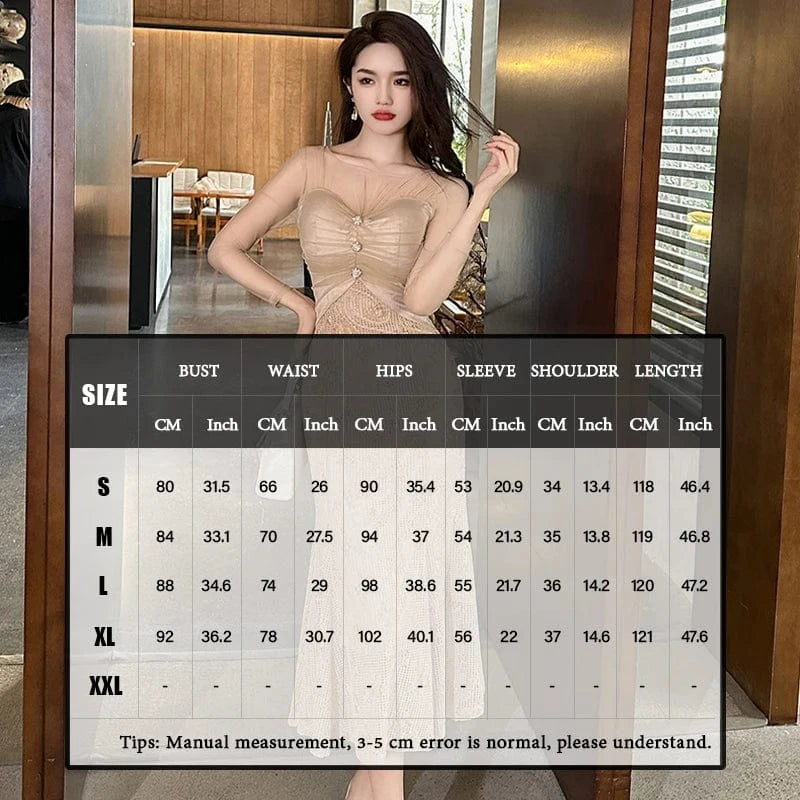 ZYHT 10904 Ladies Dress Sexy Street Tunic Elegant Mature Women Transparent Crochet Maxi Long Dress