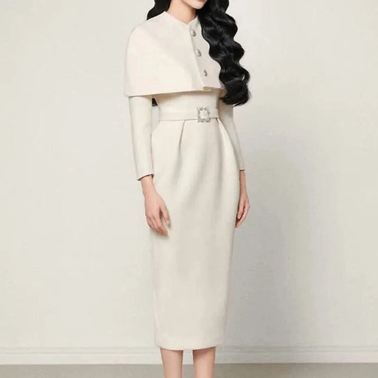 ZYHT 1223 Fall Winter Ladies Casual Two Piece Set New Suit Women Clothes White 2 Piece Matching Sets Outfit Dresses